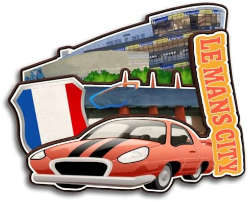 Kühlschrankmagnet, Motiv: Le Mans City Pays de la Loire, Frankreich, 3D-Kühlschrankmagnet, Holz, Stadt, Reise, Souvenirs, handgefertigt, Handwerk, Kühlschrankmagnete, Aufkleber, Heimdekoration,