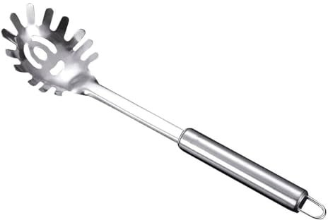 Edelstahl Nudelserver,Spaghettilöffel,Nudellöffel,Nudelkelle,Nudelgabel In Satinierter Optik,Nudellöffel Mit Ergonomischen Griff,Für Küche,Spülmaschinengeeignet,Aufhängeloch,Hängbart,Kiuiom