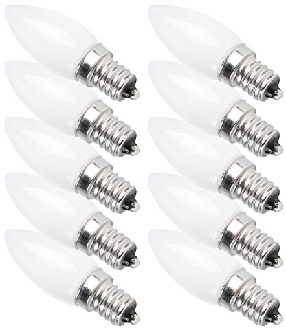 Hiraith 10 Stück Mini E12 LED Kandelaber Glühbirnen 1,5 W AC 230 V für Zuhause, Auto, Schrank, Hotelbeleuchtung