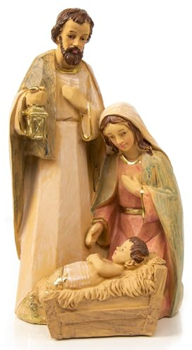 Logbuch-Verlag modern julkrubba krubbfigurer Maria Josef Jesus dekorationsfigur, jul, juldekoration 24 cm