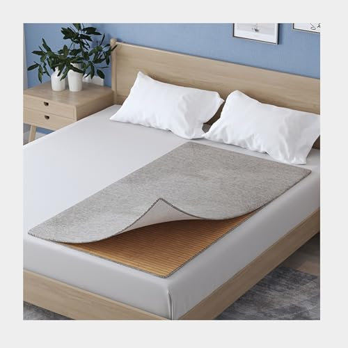 LVLDAWA Fold Rollable Hard Bed Board, Protector Cintura Cama Dura Cama Suave Artefacto Endurecimiento, Tablero Cama Madera Transpirable con Esqueleto Clasificado(Wood-B,90x180cm)