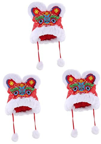 ibasenice 3pièces Chapeau Tigre Chinois pour Garçon Fille Accessoire De Nouvel an Chinois Bonnet Chaud pour Printemps Décorations De Fête Et Photographie Festive