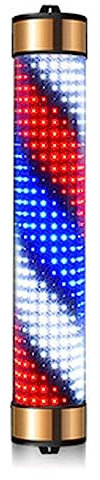 LVSEWOA Letrero de luz LED para barbería, Estilo clásico, para peluquería, barbería, Abierto, con Rayas giratorias, para Montaje en Pared, 65 x 15 cm/25,59 x 5,9 Pulgadas, C