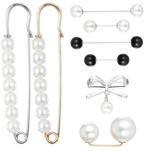 8 Stück Safety Pin Necklace Sicherheitsnadeln Sicherheitsnadel Brosche Strass Pennadel Damenbroschen Sicherheitsnadeln Elegante Broschen Schalpullover Mäntel Für Pullover Schal Kostüm Zubehör
