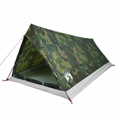 vidaXL Tienda de campaña para 2 Personas Impermeable Camuflaje, Tienda de campaña, Refugio de Camping, Refugio de jardín, Tienda de jardín