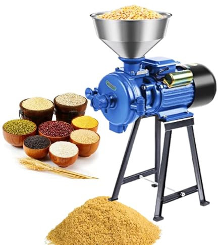 JIAHAOS Macina Mais Elettrico Commerciale, 2500 W con Mulino per Cereali Professionale a Imbuto, per Grano, Mais, spezie, Riso Potente, Macchina per polveri per macinazione di mangimi