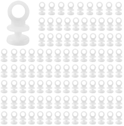 SRLWMYI Curtain Track Gliders 100 PCS, White PVC Curtain Rail Gliders, Hooks for Windows Doors Shower Curtains