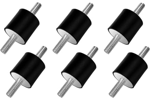 Kellegour 6 Stück M8 Gummipuffer Anti-Vibration,M8 Stoßdämpfer,Gummi Isolator Halterungen,Gummilager mit Schrauben,Silentblock Gummi-Metallpuffer,Gummipuffer für Benzinmotoren Wasserpumpen Bootsspulen