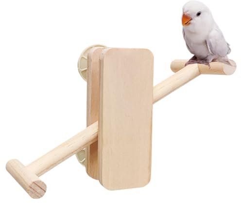 Présentoir pour Oiseaux | interactifs en Bois pour perruches | Aire de Jeu pour perruches ondulées résistantes à la Mastication pour Jouer Debout, se Reposer