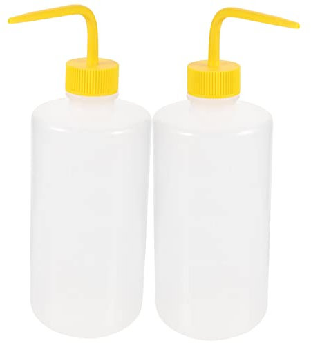 HIAKDOFT 2 Stück Kunststoff Quetschflasche 500ml Mit Skala Gebogene Waschflasche Für Haushalt Und Garten Kontrollierte Bewässerungsspritze Für Pflanzenpflege