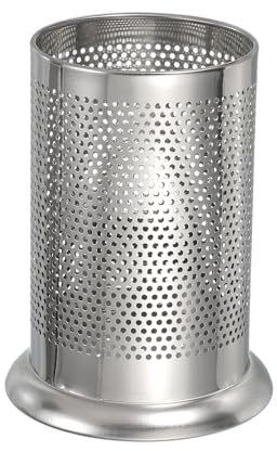 sourcing map Soporte para utensilios de cocina de acero inoxidable, organizador de cubiertos con agujero pequeño para tenedores, cucharas, espátulas y cubiertos, color plateado