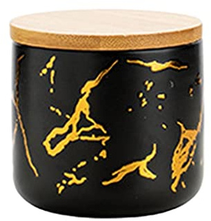 YEJBBUC Sucrier moderne en céramique avec couvercles hermétiques pour la maison, la cuisine, noir, S