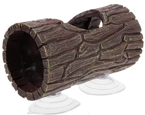 Kisangel Cachette pour Lézard à Ventouse en Résine Aspect Tronc d'arbre Naturel, Taille Moyenne, Décoration pour Terrariums Reptiles, Habitat Sécurisé pour Geckos Et Amphibiens