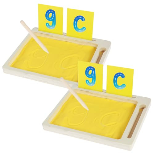 Montessori Sandtablett,Frühes Training Buchstaben Lernen und Zeichen Spielzeug Trainieren Buchstaben Holz Montessori Sandtisch Lernspielzeug Weihnachten Geschenke für Kinder ab 3-8 Jahre (1pcs)
