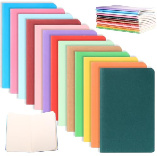 13 Pz Taccuino A6, Piccolo Taccuino Tascabile, Quaderni Piccoli Quadernino Piccolo, Mini Block Notes, Foderato Blocco Notes Colorate con Copertina in Carta Kraft per Scrivere Ufficio Scuola(14x9 cm)