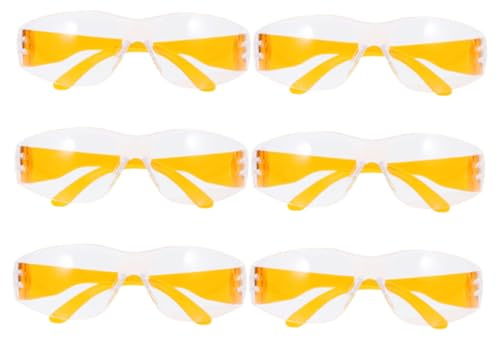 SUPVOX 6pcs Lab Eyewear Safety Glasses with Wraparound Seal Splash Goggles for Science Class and Handicrafts Clear Vision Lenses with Soft Nose Pad and Elastic Band for Comfortable Secure