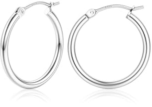 Chriscoco Creolen Silber 925 Ohrringe Vergoldet 14K Creolen Gold Große Mittelgroß Klein Hypoallergene Leichte Ohrringe Silber 925 15/20/25/30/40/50/60/70MM