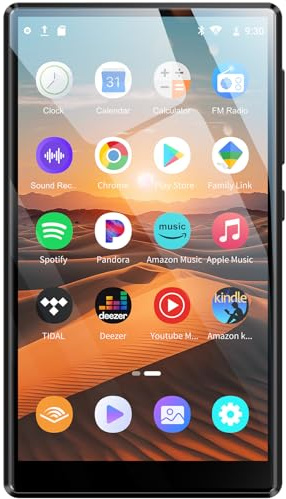 Lecteur MP3 96Go avec Bluetooth et WiFi, Oilsky 4,7'' 1080P écran Tactile Lecteur MP4, Lecteur Mp3 avec Spotify Kids, Lecteur de Musique en Ligne (Android 13.0)