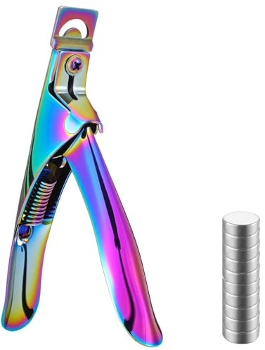 Metal Premium Adjustable Nail Clippers with Magnets Sizers for Home Salon | Manicure Sharp Blade Clip Tool, Stainless Steel, Nail Cutter Trimmer, Nails Art, Acrylic Nails, Artificial Fake False Tips