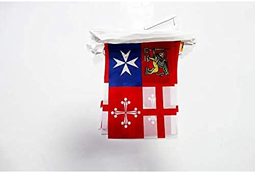 AZ FLAG Guirlande Italie 4 Républiques maritimes 6 m 20 drapeaux | Usage intérieur et extérieur Guirlande de drapeaux naval italien Italia quattro repubbliche marinare polyester léger
