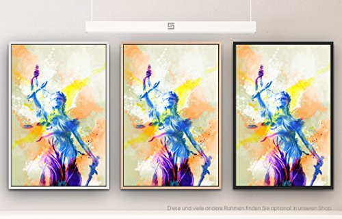 Justicia I 90x60cm auf Leinwand im Schattenfugenrahmen schwarz edel