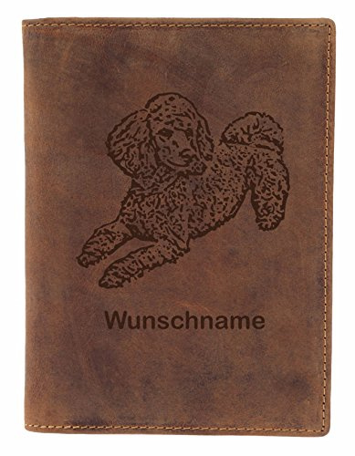 Greenburry EU Heimtierausweis Hülle Impfpasshülle Hund Motiv Pudel + Wunschname