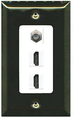 Riteav – 2 porte HDMI 1 cavo coassiale tv- F-Type piastra decorativa Brass/White