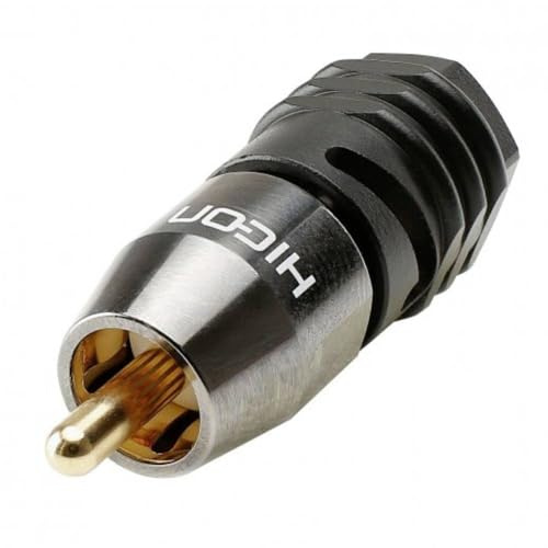 Hicon HI-CM0.8/3.7-SM Connecteur RCA Mono Noir, Argent 1 pièce