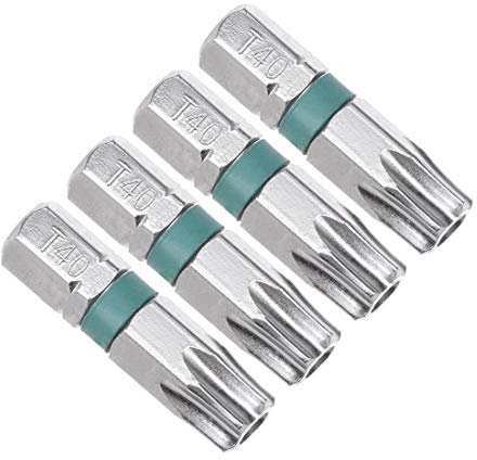 4 cacciaviti esagonali 25 mm lunghezza magnetica T40 sicurezza Torx Foro cacciavite cacciavite punte S2 acciaio lega alta