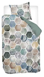 Snoozing Ace - Flanelle - Carreaux Housse de Couette - 1-Personne - 140x200/220 cm + 1 taie d'oreiller 60x70 cm - Multicolore