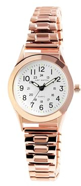 Just Watch Damenuhr Edelstahl Zugarmband 18 cm ⌀27,5 mm 14 mm roségoldfarbig Luminazeiger gut lesbar 24 Std Geschenkidee