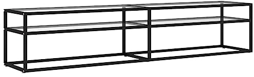 vidaXL TV Schrank Lowboard TV Möbel Tisch Board Sideboard Fernsehtisch Fernsehschrank HiFi-Schrank Transparent 200x40x40,5cm Hartglas