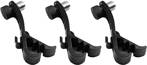 Drum Mikrofon Clips, 3 Verstellbarer, Stoßfest, Drum Rim Zange, Mikrofon Clip Halter für Mikrofonzubehör (Schwarz)