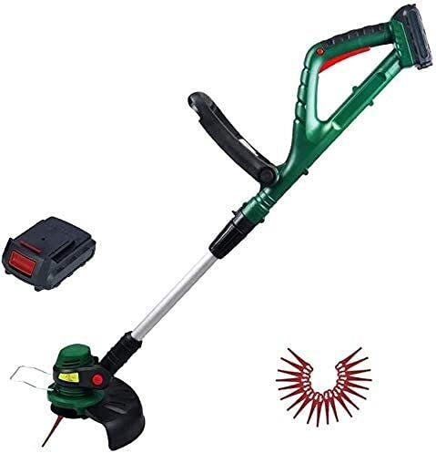 ATAAY Cortacéspedes Rotativos Cortacésped Eléctrico Inalámbrico 600w, Longitud Ajustable con 1 Batería y 20 Cuchillas de Recambio, Diámetro de Corte. GINOLEI