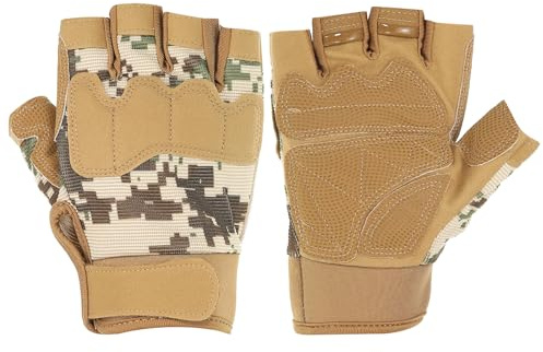 PATIKIL Herren Outdoor Fingerlose Handschuhe, Halbfinger Handschuhe Atmungsaktive Workout Handschuhe für Klettern Radfahren Jagd