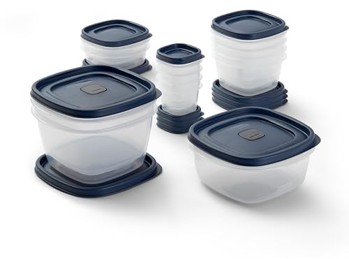 Rubbermaid Easy Find Lids® Food Storage Containers with Vented Lids, 26 Piece Set, Blue