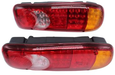 2 PCS 1 Pair Led Rear Tail Lights 12V 46 LEDS Multifunction Stop Reverse Indicator Fog Rear Tail Lights Universal Fits for Truck Trailer Lorry Chassis Tipper Caravan Motorhomes Camper