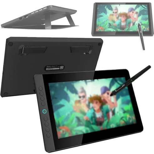 PLABNK Blocco da Disegno Artistico Portatile, 11,6 Pollici, Supporto Livello di Pressione 8192, Supporto: Inclinabile di 19°, con Penna A Pressione, per Design, Giochi di Animazione,A