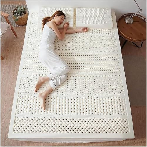 KUGGKKTP Matratzenauflage aus Naturlatex, Kompression und Keine Verformung, Wabenporenbelüftung, weich und bequem, (2 Zoll, 140 x 200 cm (55 x 79 Zoll))