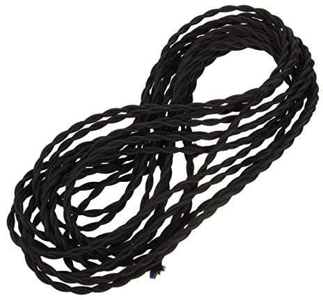 1 Rolle Doppelt geflochtener Draht Draht zum Aufhängen von Bildern Photovoltaik betrieben retro lampen wirhings Austausch des Lampenkabels Kronleuchter Teile Kupfer Black Angoily