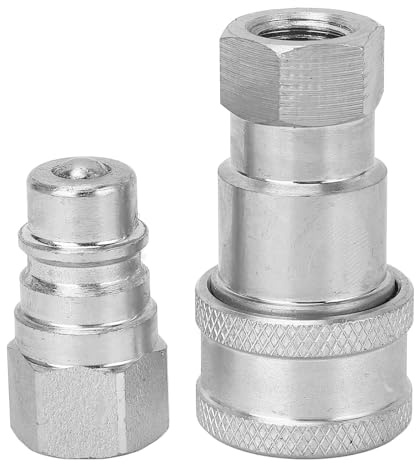 Conectores de Conexión Rápida Hidráulica, Rosca 1/4 Pulgadas NPT 24 GPM Velocidad de Flujo Hidráulico Conector Rápido para Industrias de Registro