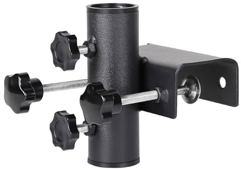 ACAREY Sonnenschirmhalter Balkongeländer Schirmhalterung Balkongeländer Balkonschirmhalter Einstellbar Sonnenschirm Halterung Balkon Balkonhalterung für Schirmrohr Ø25～38mm Maximal Klemmbereich 60mm