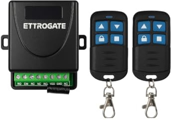 KIT RICEVITORE WIRELESS UNIVERSALE 433MHz CENTRALINA + 2 TELECOMANDI MONOSTABILE BISTABILE IP20