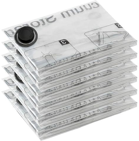 6 sacchetti vuoti trasparenti da 40 x 60 cm | sacchetti a compressione vuoti per vestiti e altro ancora, salvaspazio sacchetti sottovuoto