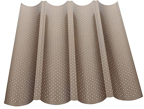 BESTYASH Plaque à Baguette Acier Au Rainures Antiadhésive Résistante Haute Température pour Français et Petits Pains Moule Four Multifonction Doré