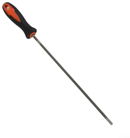 Lima rotonda per motosega per affilare la catena, in acciaio per utensili da 4,0 mm/4,8 mm/5,5 mm, con manico in plastica, lima portatile per motoseghe da 3/8, 0,325, 0,40, 2 (5,5 mm)