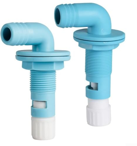 Per Livewell Fish Hold Outlet Aeratore regolabile Testa di spruzzo con gomito a 90 gradi e tubo standard Barb realizzato in polipropilene di grado marino per una maggiore durata (29 mm)