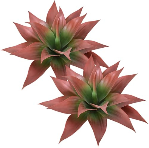 Joygoodta Confezione da 2 Piante Artificiali di Agave, Piante finte in plastica vivida da 16 Pollici con picchetto Artificiali realistiche per fioriera da Interno ed Esterno