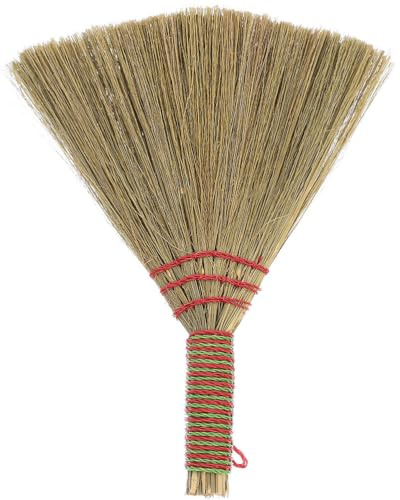 FRCOLOR Desktop Broom Miscanthus Hand Woven Mini Broom for Desk Office Cleaning Supplies Small Cleaning Brush for Sofa Floor Sweeping Tool Indoor Brush for Quick Home Cleaning