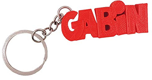 Porte-clés en 3D prénom ou Texte personnalisé – idée Cadeau Originale - Fabriqué en France - Anneau de 20 mm pour accrocher Vos clefs (Rouge)